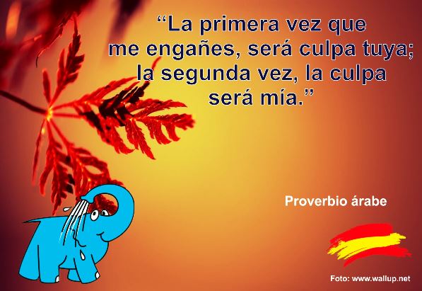 La primera vez que me engañes, será culpa tuya; la segunda vez, la culpa será mía.